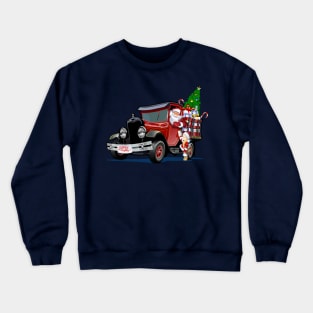 Christmas card with Santa and Snow Maiden-Postman Crewneck Sweatshirt